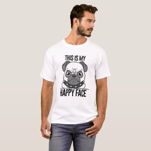 Happy Pug Shirt, Funny Dog Lover Tee