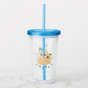 Happy Puggy Acrylic Tumbler