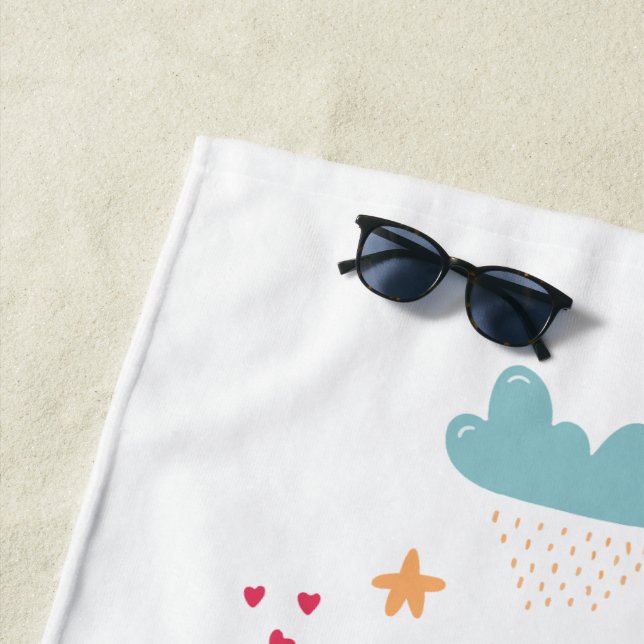 Happy Puggy Beach Towel (In Situ)