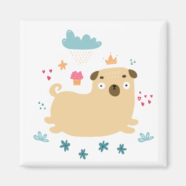 Happy Puggy Magnet (Front)