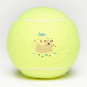Happy Puggy Tennis Balls