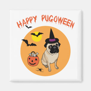 Happy Pugoween Halloween Pug Tees, Gifts Magnet
