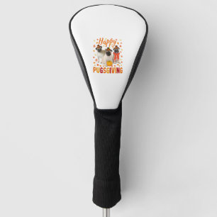 Happy Pugsgiving Cute Thanksgiving Pug Dog Wears P Golf Head Cover