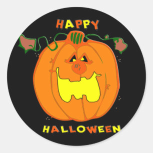 Happy Pumpkin Classic Round Sticker