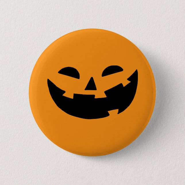 Happy Pumpkin Face 6 Cm Round Badge (Front)