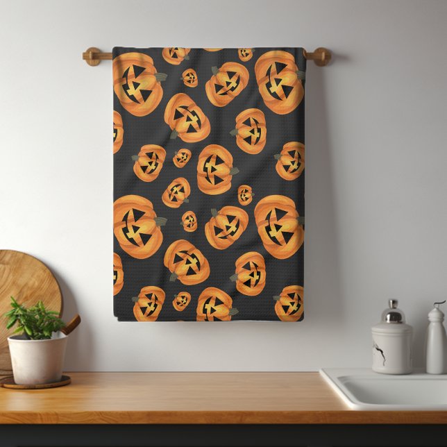 Happy Pumpkin Face | Halloween Tea Towel (Creator Uploaded)