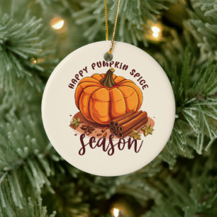 Happy Pumpkin Spice Season – Cosy Autumn Vibes Ceramic Tree Decoration