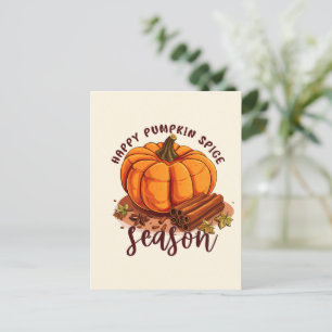Happy Pumpkin Spice Season – Cosy Autumn Vibes Postcard