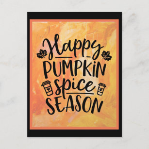 Happy Pumpkin Spice Season Cute Fall Postcard