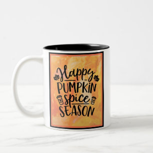 Happy Pumpkin Spice Season Cute Fall Two-Tone Coffee Mug