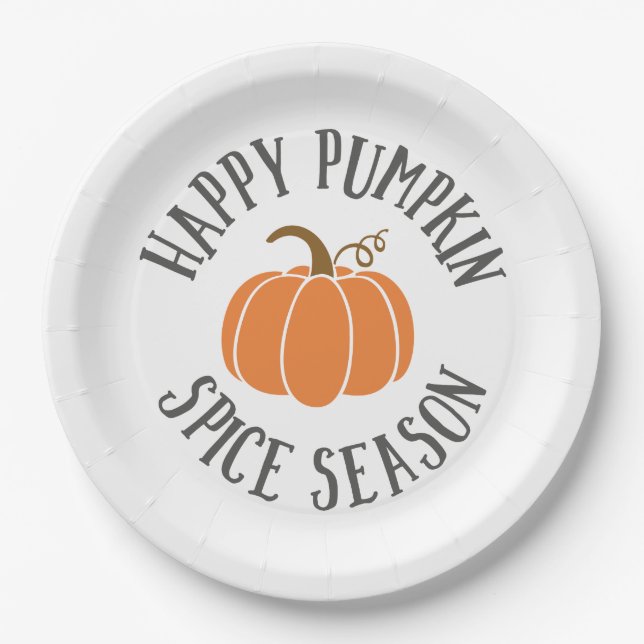 Happy Pumpkin Spice Season Paper Plate (Front)