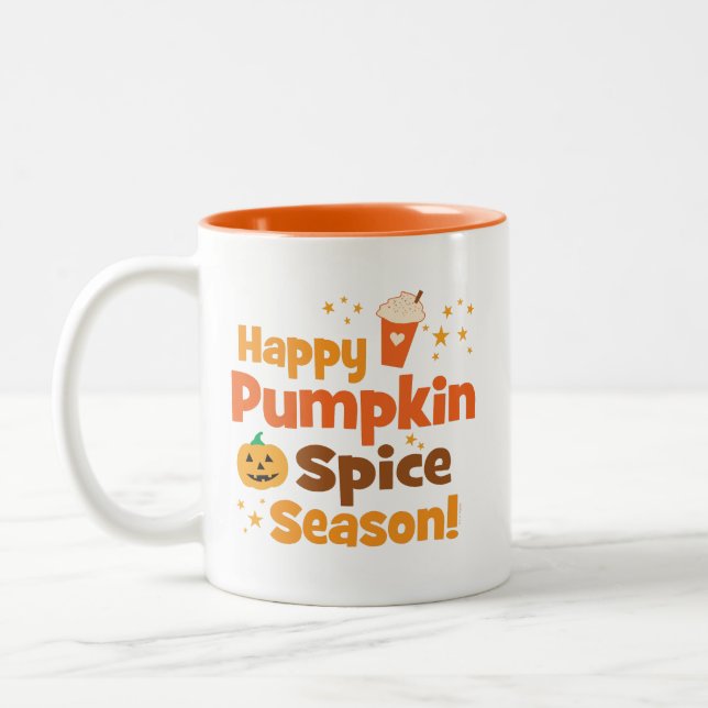 Happy Pumpkin Spice Season Two-Tone Coffee Mug (Left)