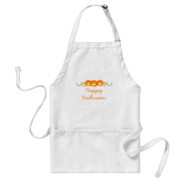 Happy Pumpkin Swirls Halloween Apron (Front)