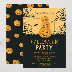 Happy Pumpkins Halloween Party Invitation