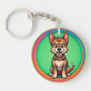 🌸 Happy Pup Colour Pop Fun Cute Charm Style 🌸 Key Ring