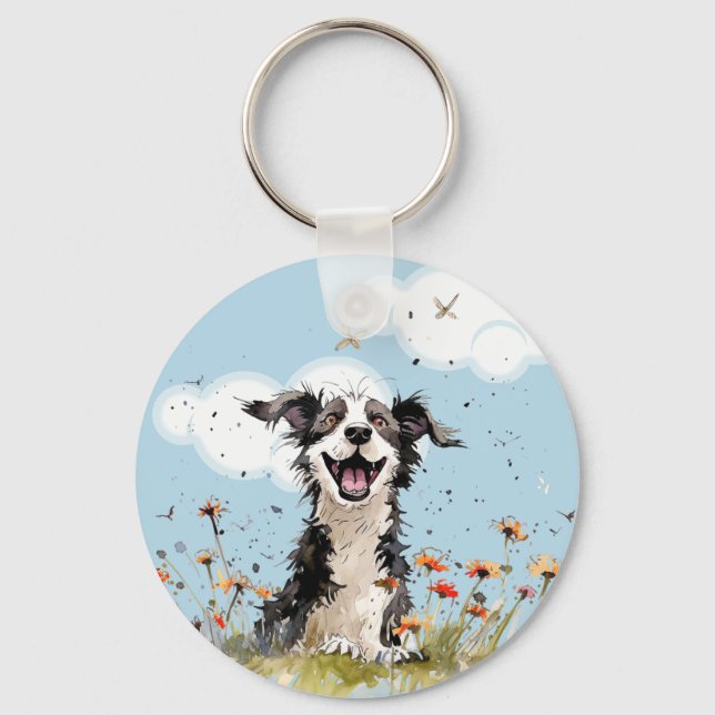 Happy Pup Key Ring (Front)