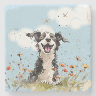Happy Pup Stone Coaster