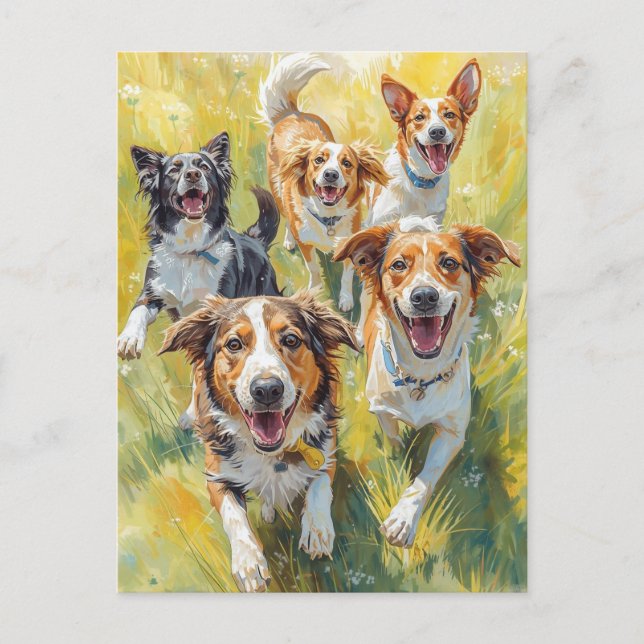 Happy Puppies  Postcard (Front)