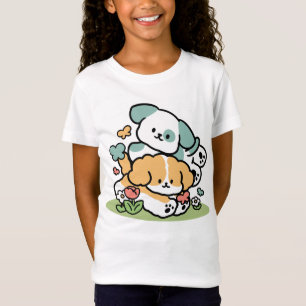 Happy Puppies Rolling Into May – Kawaii Dog Art T-Shirt