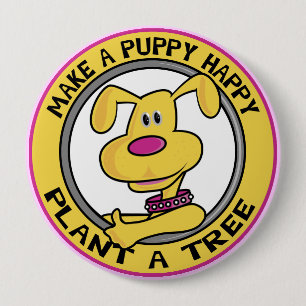 Happy Puppy - 10 Cm Round Badge