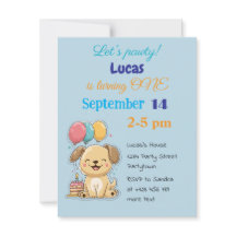 Happy Puppy, Boy, Let's Pawty, 1st Birthday 