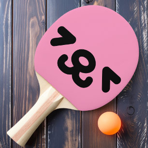 Happy Puppy Face Light Pink Ping Pong Paddle