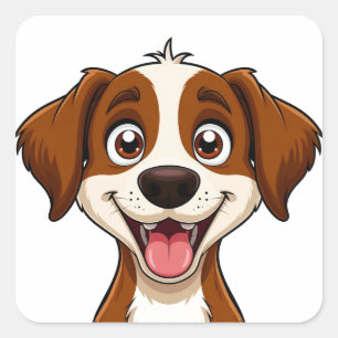 Happy Puppy For Dog Lovers And Puppy Parents Square Sticker