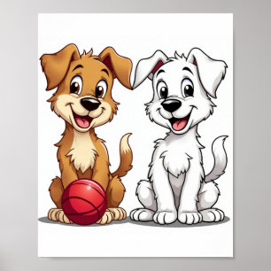 Happy puppy poster