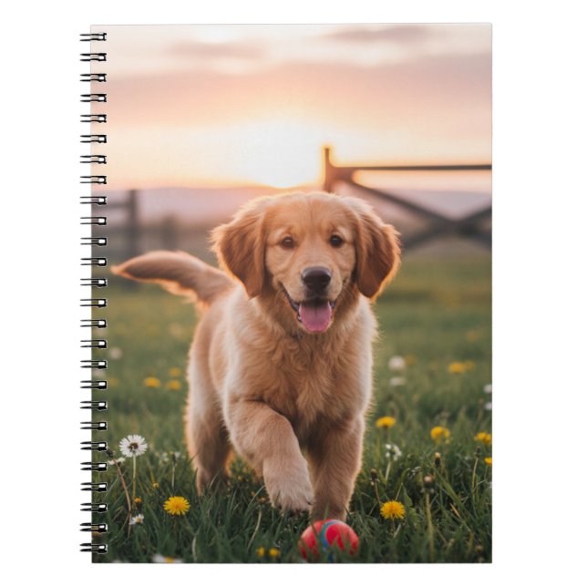 Happy Puppy Spiral Notebook (Front)