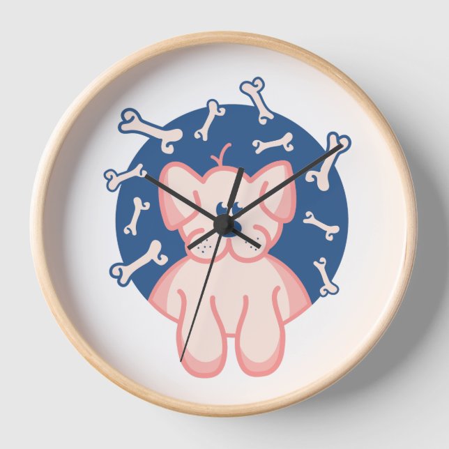Happy Puppy Wall Clock (Front)