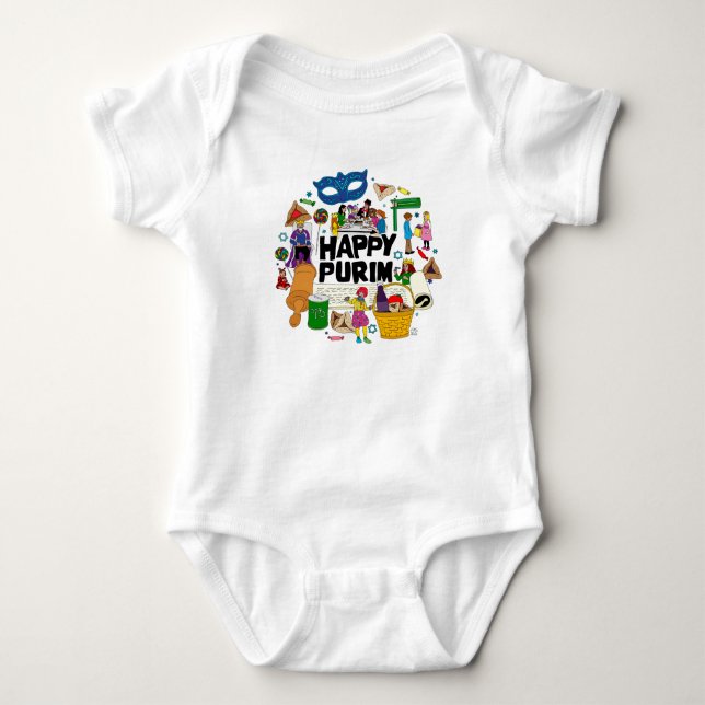 Happy Purim  - Baby  Bodysuit (Front)