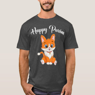 Happy Purim Cat Happy Purim Day Jewish Holiday T-Shirt