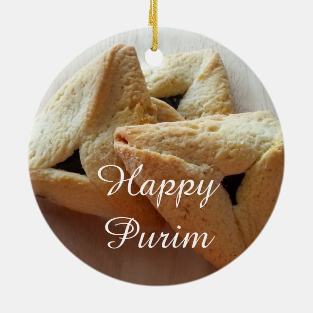 Happy Purim Ceramic Ornament (Back)