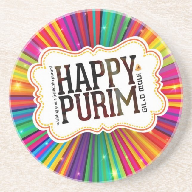 happy purim coaster (Front)