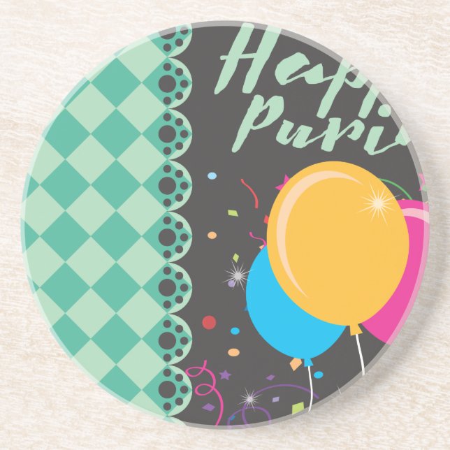 happy purim coaster (Front)
