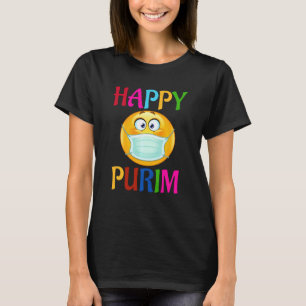 Happy Purim Costume Funny Jewish Face Mask T-Shirt