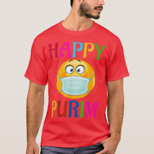 Happy Purim Costume funny Jewish Face Mask  T-Shirt