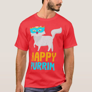 Happy Purim Costume Idea Funny Cat Hebrew Jewish H T-Shirt