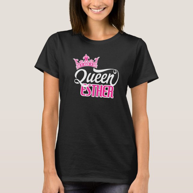 Happy Purim Costume Idea Queen Esther Hebrew Jewis T-Shirt (Front)