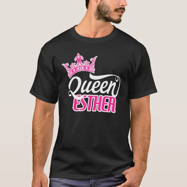 Happy Purim Costume Idea Queen Esther Hebrew Jewis T-Shirt (Front)