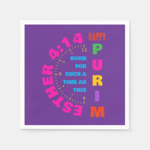 HAPPY PURIM Esther 4:14 For Such A Time As This Napkin