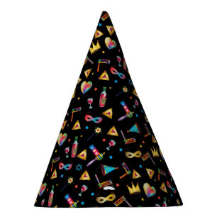 Happy Purim Festival Kids Party Gift Black Pattern Hat