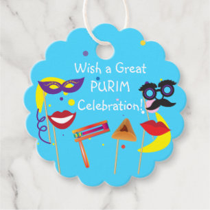 Happy Purim Festival Kids Party Holiday Gifts Favour Tags