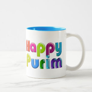 HAPPY PURIM funky gift Two-Tone Coffee Mug