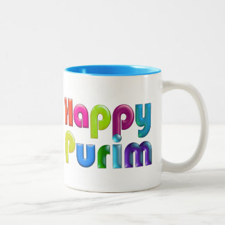 HAPPY PURIM funky gift Two-Tone Coffee Mug