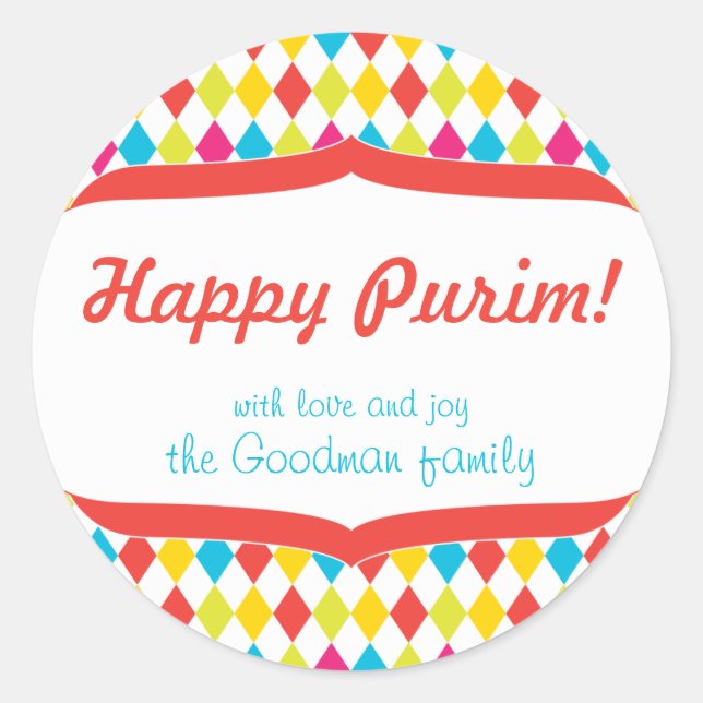 Happy Purim Gift Tag (Front)