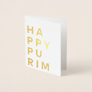 Happy Purim Gold Foil Foil Card