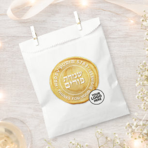 Happy Purim GOLD Seal Corporate Favour Bag