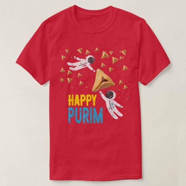 Happy Purim Jewish Funny Hamantaschen Gift Purim H T-Shirt (Design Front)