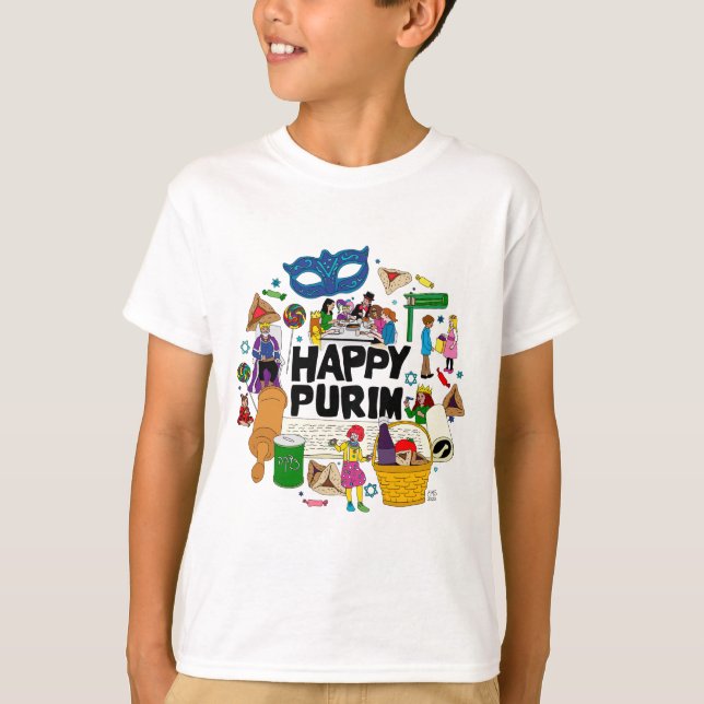 Happy Purim Kids T-Shirt (Front)